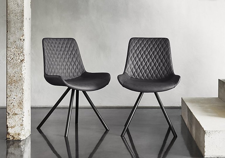 Ion Set of 4 Fabric Dining Chairs - Shadow Grey