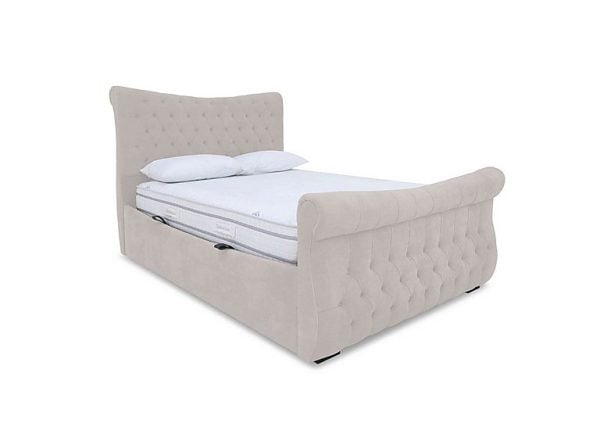 Sleep Story  Lance Left Hand Side Opening Ottoman Bed Frame  Double  Plush Argent | Bed Sava