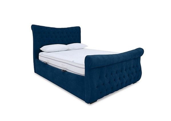 Sleep Story  Lance Left Hand Side Opening Ottoman Bed Frame  Small Double  Plush Pacific | Bed Sava