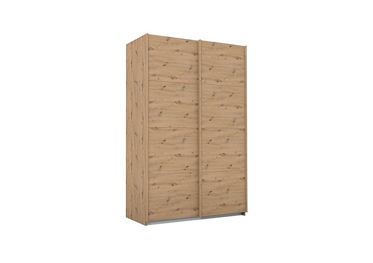 Rauch - Lima 136cm 2 Door Sliding Wardrobe with Decor Front 210cm Tall - Art Oak