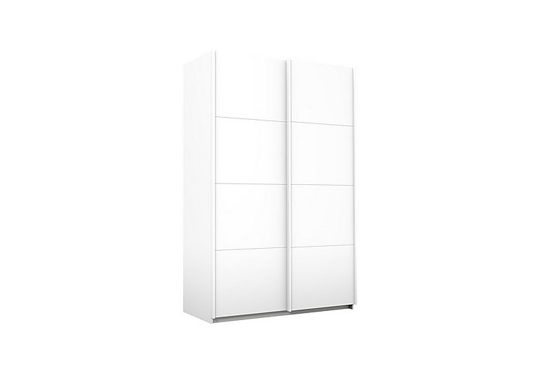 Rauch - Lima 136cm 2 Door Sliding Wardrobe with Decor Front 210cm Tall - White