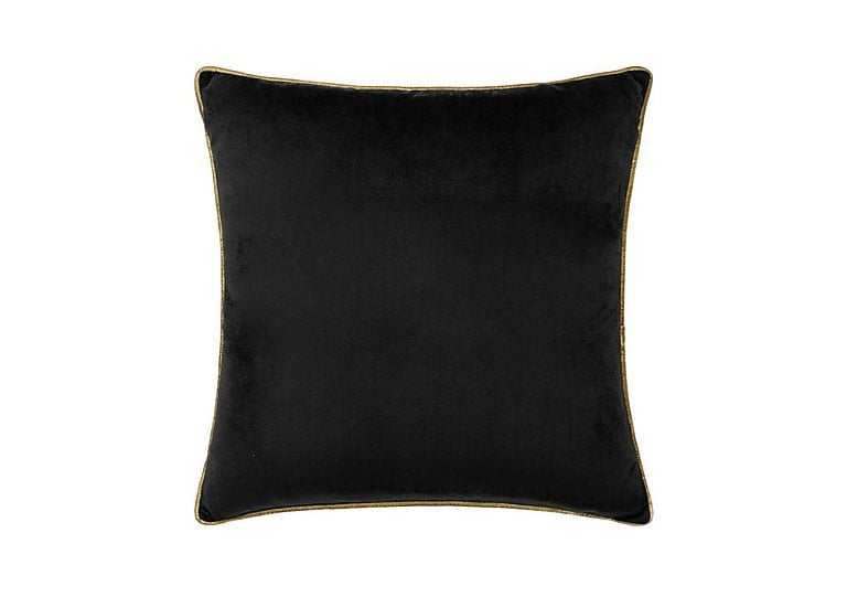 Madison Feather Cushion - Black & Gold