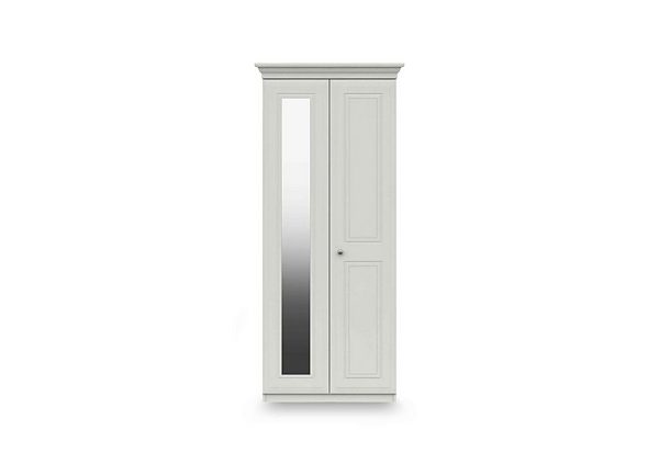 London Bedrooms  Marylebone 2 Door Wardrobe with Mirror Door  White | Bed Sava