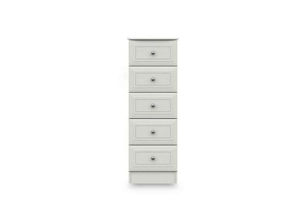 London Bedrooms  Marylebone 5 Drawer Tall Boy  White | Bed Sava