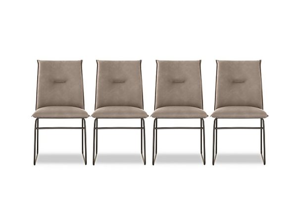 Connubia  Maya Set of 4 Lava Metal Leg Dining Chairs  Desert | Bed Sava