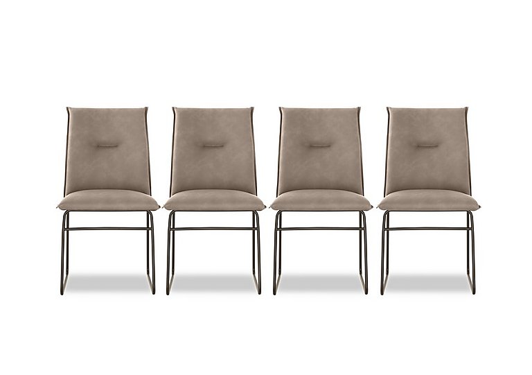Connubia  Maya Set of 4 Lava Metal Leg Dining Chairs  Desert | Bed Sava
