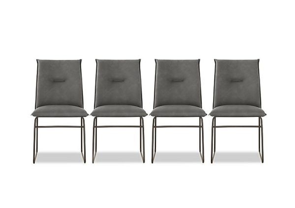 Connubia  Maya Set of 4 Lava Metal Leg Dining Chairs | Bed Sava