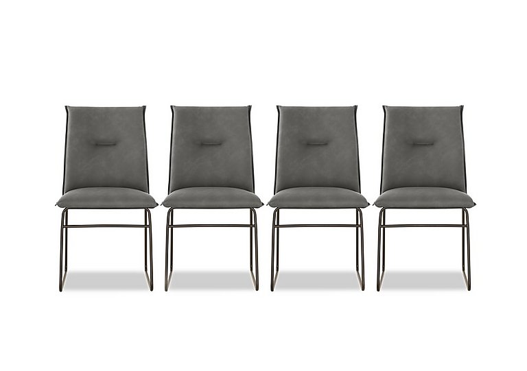Connubia  Maya Set of 4 Lava Metal Leg Dining Chairs | Bed Sava