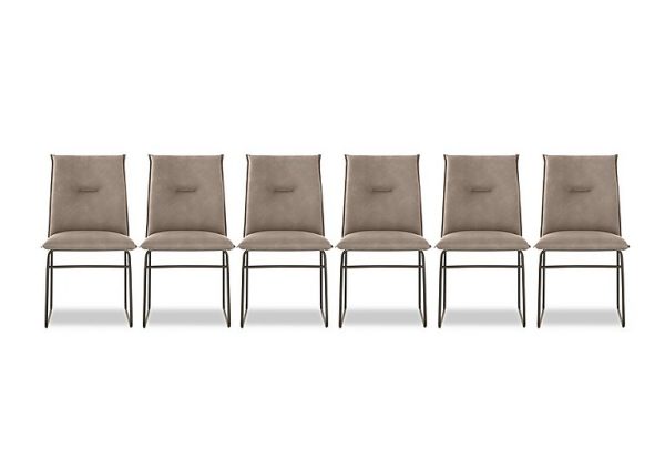 Connubia  Maya Set of 6 Lava Metal Leg Dining Chairs  Desert | Bed Sava
