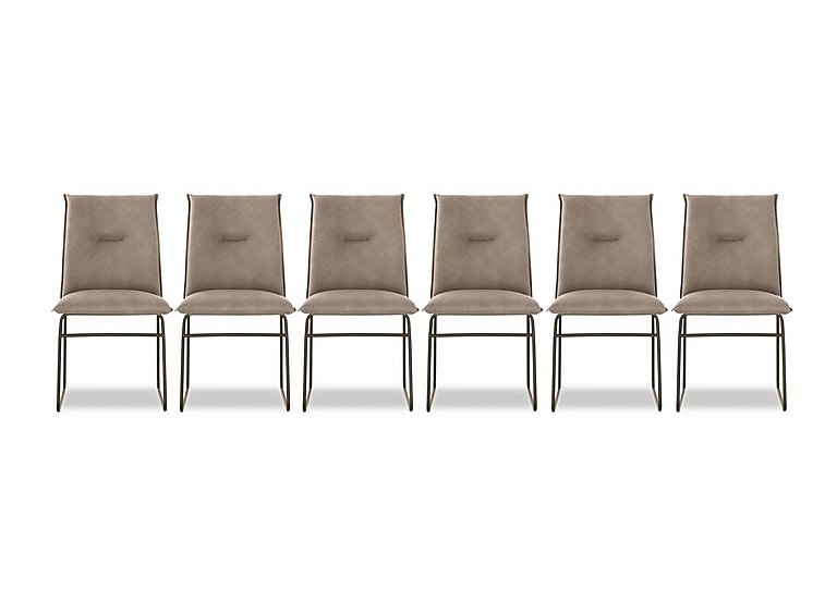Connubia  Maya Set of 6 Lava Metal Leg Dining Chairs  Desert | Bed Sava