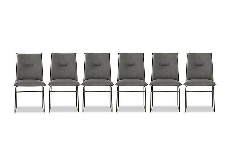 Connubia  Maya Set of 6 Lava Metal Leg Dining Chairs | Bed Sava