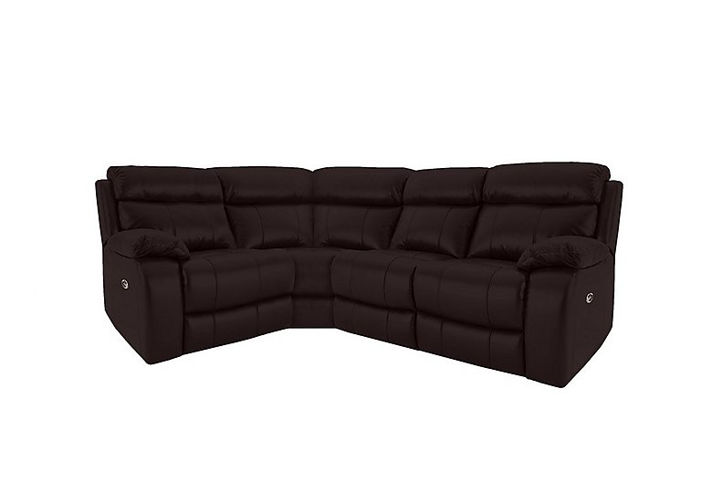 Moreno Small NC Leather Power Recliner Left Hand Facing Corner Sofa with Power Headrests