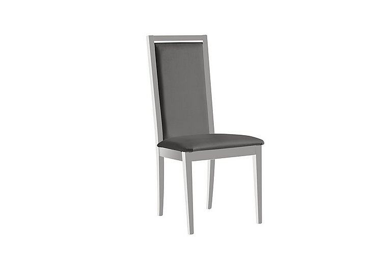 Palazzo Roma Dining Chair in Glossy White - Aquos Dark Grey
