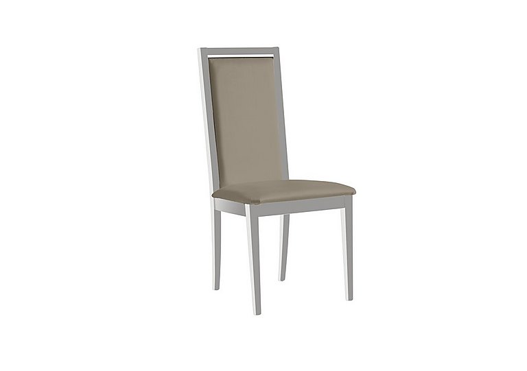 Palazzo Roma Dining Chair in Glossy White - Aquos Taupe