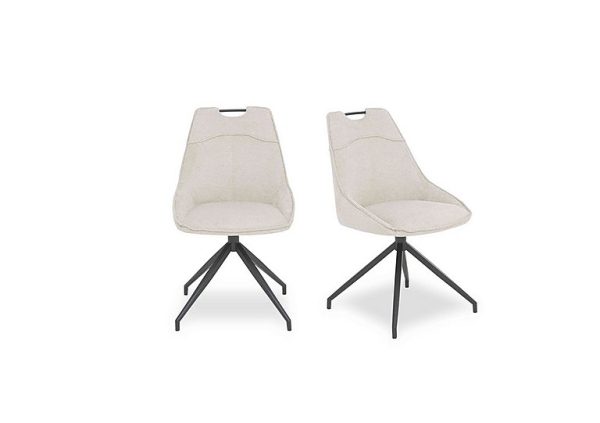 Pedro Pair of Fabric Swivel Dining Chairs | Bed Sava