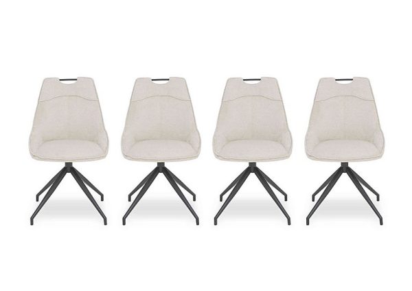 Pedro Set of 4 Fabric Swivel Dining Chairs | Bed Sava