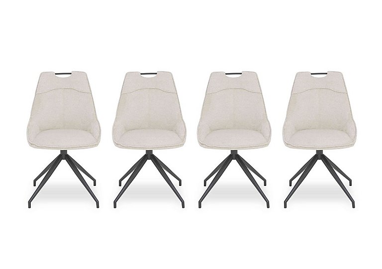 Pedro Set of 4 Fabric Swivel Dining Chairs