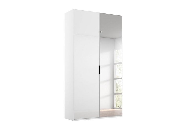 Rauch - Formes Glass 2 Door Hinged Wardrobe with 1 Mirror - White/White Front