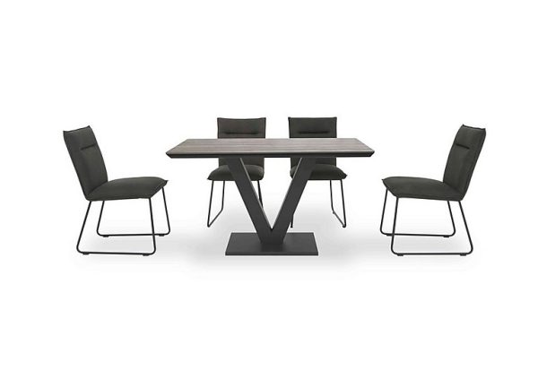 Ruben Dining Table with 4 Faux Suede Chairs | Bed Sava