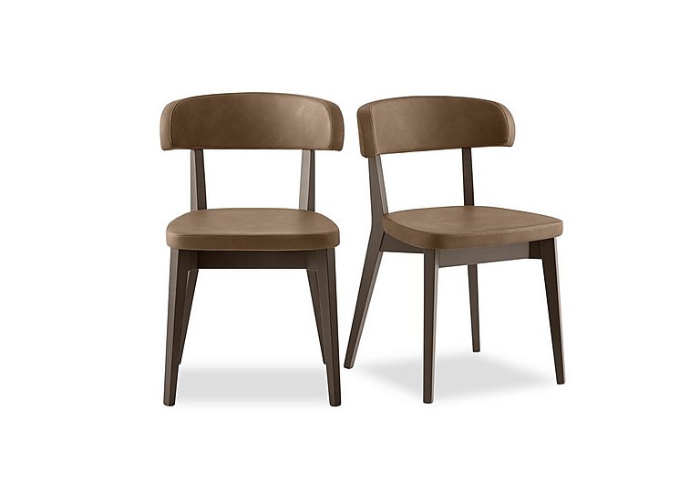 Connubia  Siren Pair of Smoke Wooden Leg Dining Chairs  Tobacco | Bed Sava