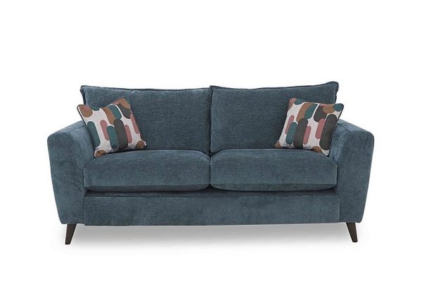Sofia 3 Seater Fabric Sofa with Walnut Feet | Bed Sava