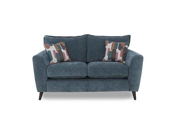 Sofia 2 Seater Fabric Sofa with Walnut Feet | Bed Sava