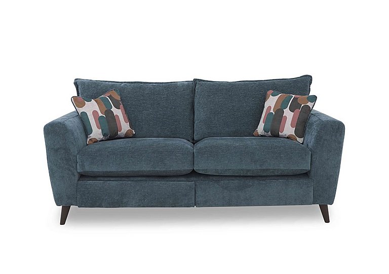 Sofia 3 Seater Fabric Power Recliner Sofa with Walnut Feet