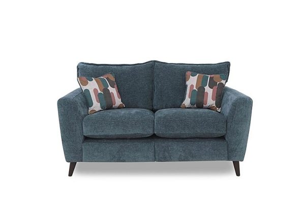 Sofia 2 Seater Fabric Power Recliner Sofa with Walnut Feet | Bed Sava