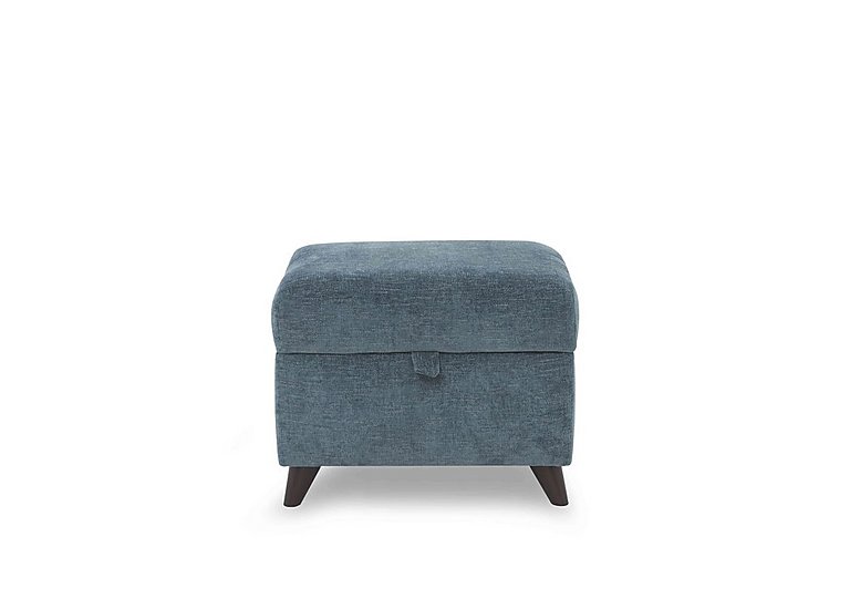 Sofia Fabric Storage Footstool with Walnut Feet