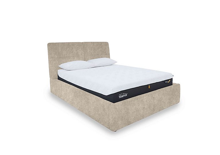 Stark Fabric Manual Ottoman Bed Frame - Super King - Cream