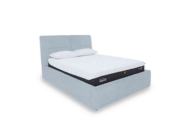 Stark Fabric Manual Ottoman Bed Frame  King Size  Baby Blue | Bed Sava