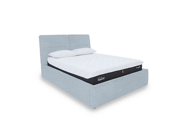 Stark Fabric Manual Ottoman Bed Frame - Super King - Baby Blue