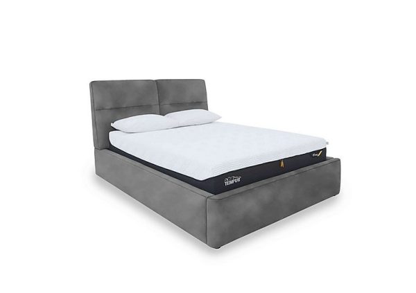 Stark Fabric Manual Ottoman Bed Frame  King Size  Dove | Bed Sava