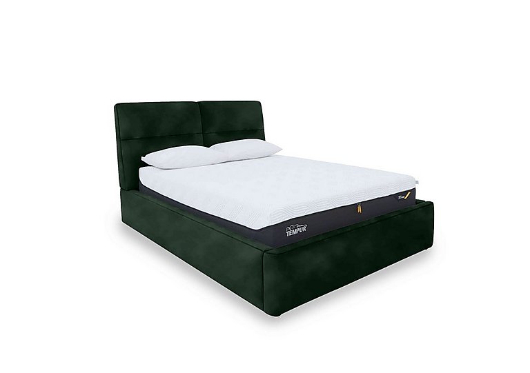 Stark Fabric Manual Ottoman Bed Frame - Super King - Dark Green