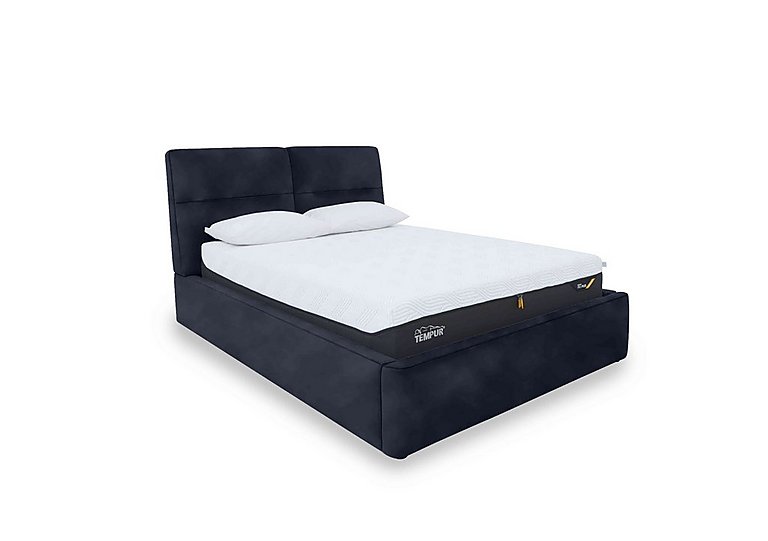 Stark Fabric Manual Ottoman Bed Frame - King Size - R15 Navy Blue