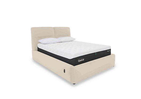 Stark BV Leather Electric Ottoman Bed Frame  Super King  BV Bisque | Bed Sava