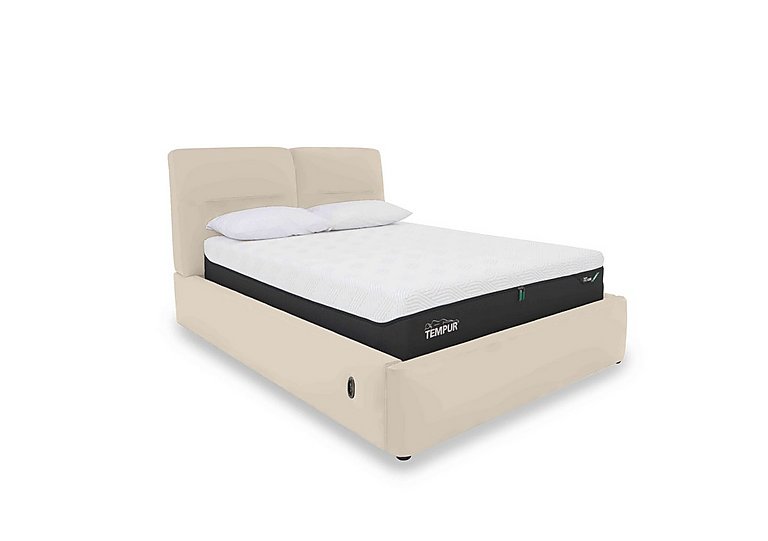 Stark BV Leather Electric Ottoman Bed Frame - Super King - BV Bisque