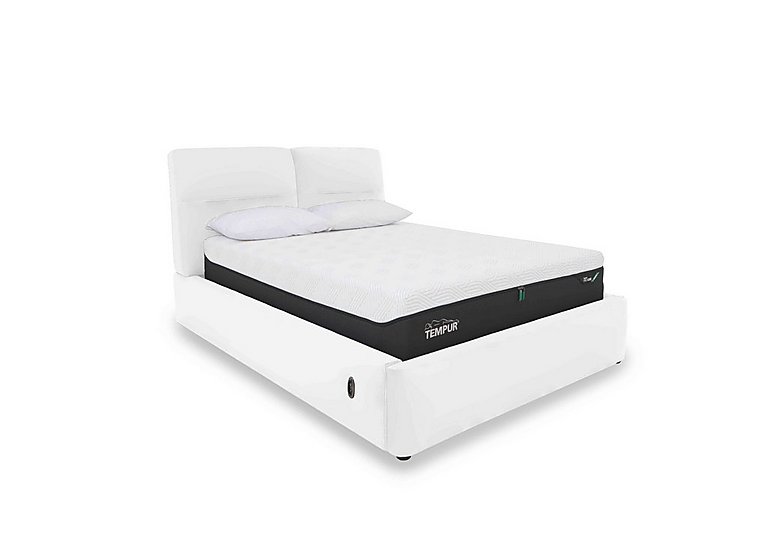Stark BV Leather Electric Ottoman Bed Frame - Super King - BV Star White