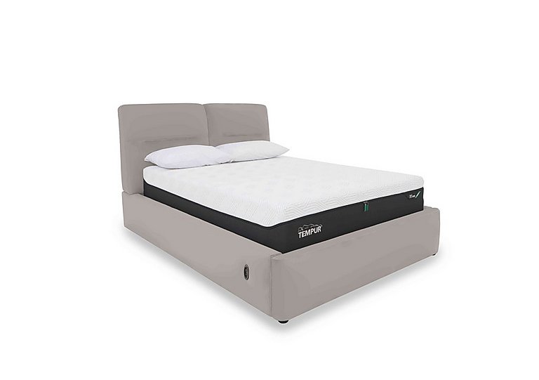 Stark BV Leather Electric Ottoman Bed Frame - Super King - Silver Grey