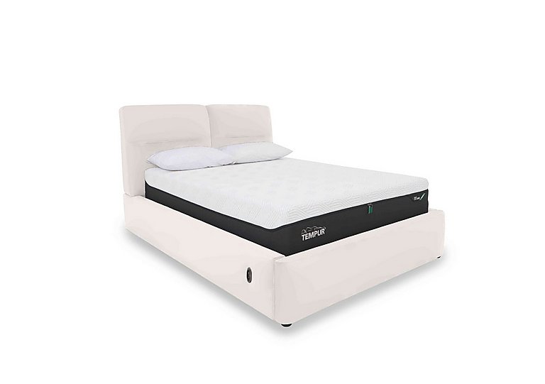 Stark BV Leather Electric Ottoman Bed Frame - Super King - Frost
