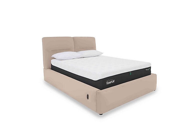 Stark BV Leather Electric Ottoman Bed Frame - Super King - BV Pebble