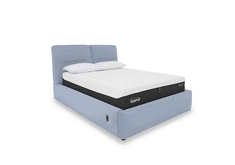 Stark NC Leather Electric Ottoman Bed Frame - King Size - Pearl Blue