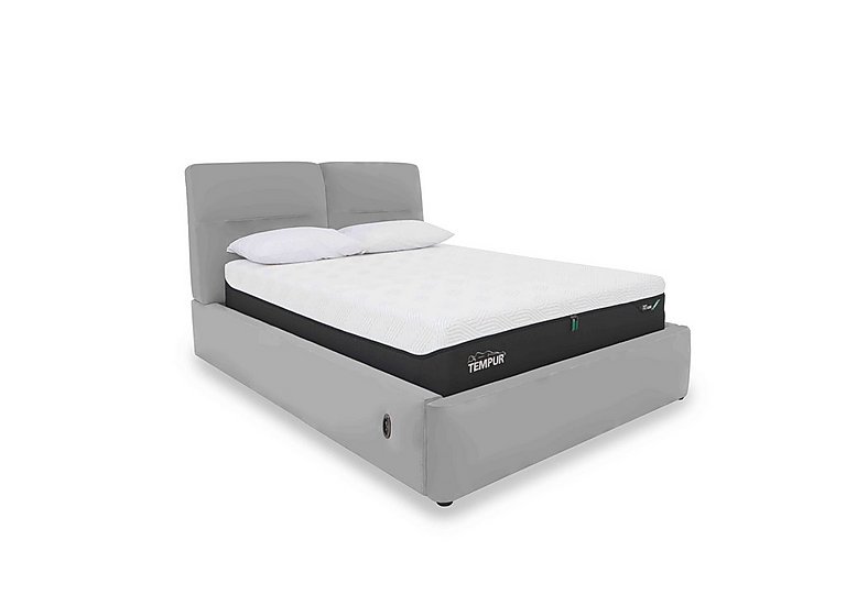 Stark Leather Electric Ottoman Bed Frame - Super King - Light Grey