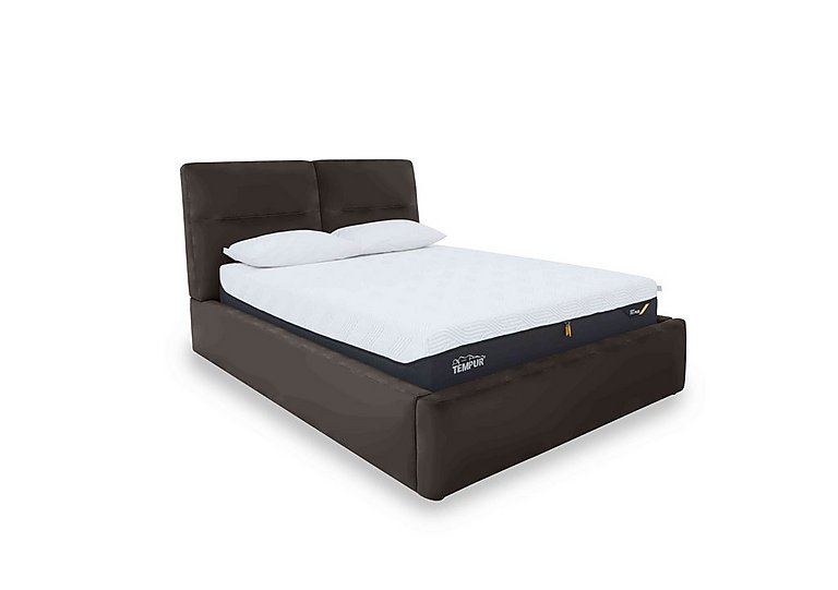 Stark BV Leather Manual Ottoman Bed Frame - Super King - Dark Chocolate