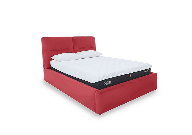 Stark BV Leather Manual Ottoman Bed Frame - Super King - Pure Red