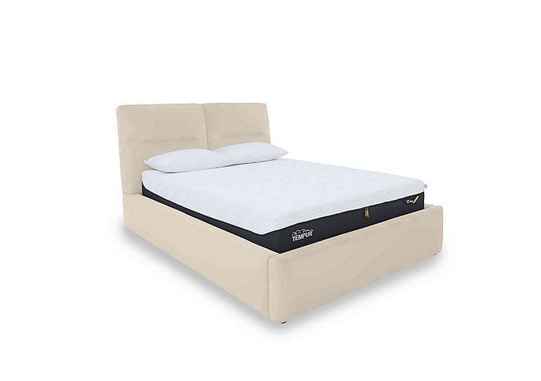 Stark BV Leather Manual Ottoman Bed Frame - Super King - BV Bisque