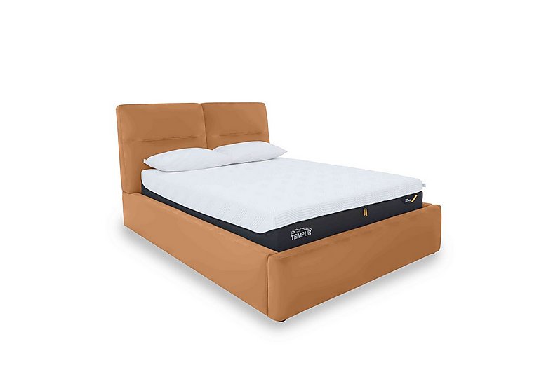 Stark BV Leather Manual Ottoman Bed Frame - Super King - BV Honey Yellow