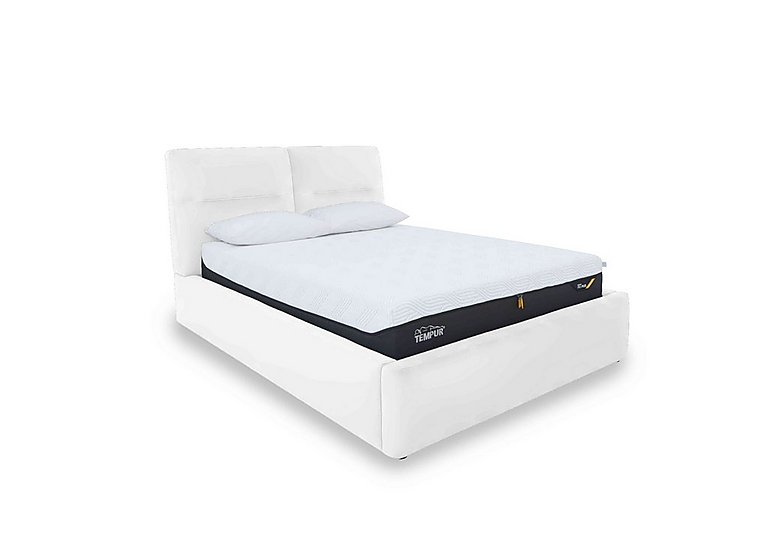 Stark BV Leather Manual Ottoman Bed Frame - Super King - BV Star White