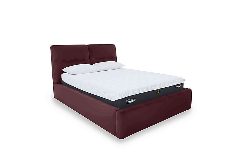Stark BV Leather Manual Ottoman Bed Frame - Super King - BV Deep Red