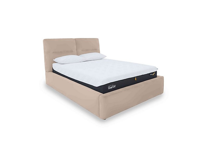 Stark BV Leather Manual Ottoman Bed Frame - Super King - BV Pebble